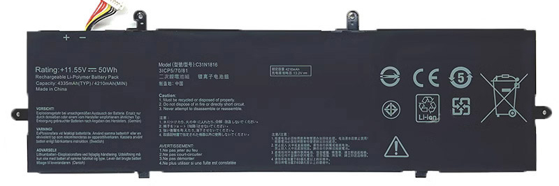 Erstatte Bærbar Batteri til ASUS ZenBook-Flip-13-Q326FA-BI7T13 Erstatte Bærbar Batteri ASUS til ZenBook-Flip-13-Q326FA-BI7T13