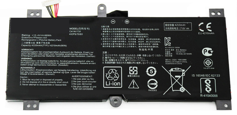 Erstatte Bærbar Batteri ASUS  til ROG-Strix-Scar-II-GL504 