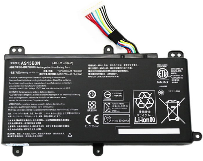 Erstatte Bærbar Batteri til Acer 4ICR19/66-2 Erstatte Bærbar Batteri Acer til 4ICR19/66-2